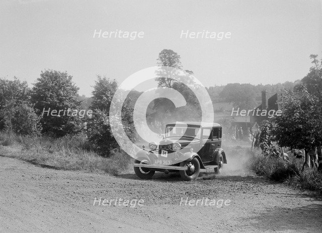 Studebaker of JS Steele competing in the BOC Hill Climb, Chalfont St Peter, Buckinghamshire, 1932. Artist: Bill Brunell.