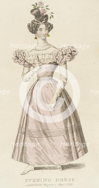 Fashion Plate (Evening Dress), 1829. Creator: Unknown.