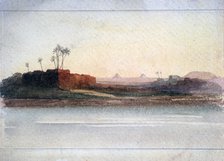 'Pyramids from the Nile, Cairo', Egypt, 19th century. Artist: GS Cautley