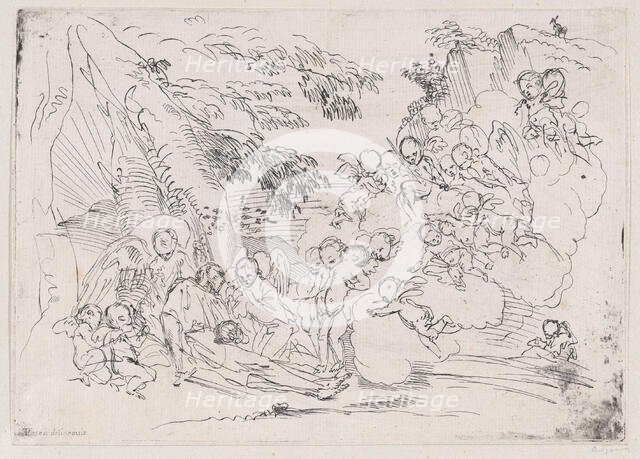 The death of Saint Pellegrino surrounded by many putti, 1700-1800. Creator: Anon.