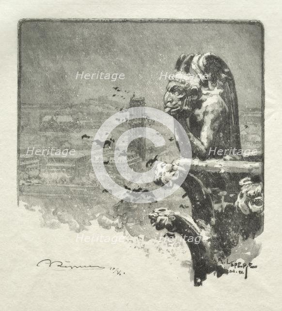 Le Stryge de Notre Dame, 1890. Creator: Auguste Louis Lepère (French, 1849-1918).