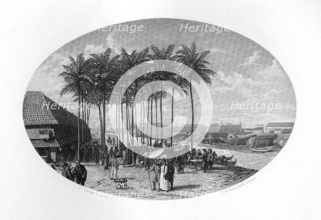 Foundation of Batavia, Java, Dutch East Indies, 1619, (c1870).Artist: JH Rennefeld