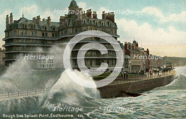 Rough sea, Splash Point, Eastbourne, Sussex, c1912. Artist: Unknown