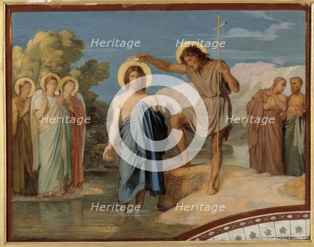 The Baptism of Christ. Sketch for decoration of the nave of Saint-Germain-des-Pres church, 1858. Creator: Unknown.