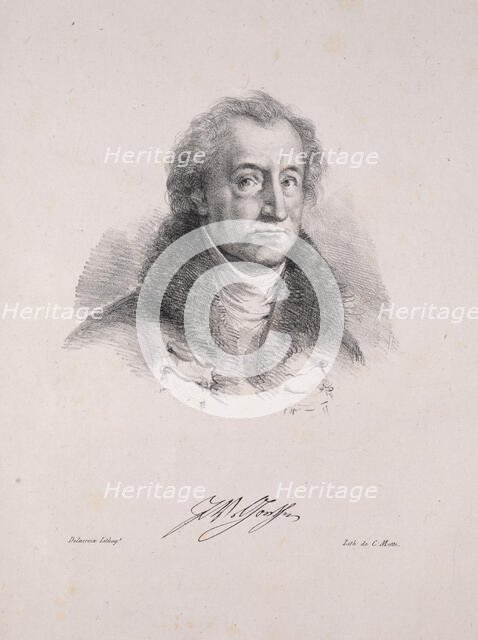 Portrait of Johann Wolfgang von Goethe (1749-1832), 1828. Creator: Delacroix, Eugène (1798-1863).