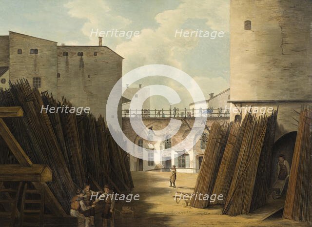 The old iron scales at Slussen, Stockholm, mid-19th century. Creator: Johan Fredrik Julin.