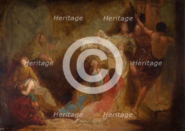 Elgiva seized by order of Archbishop Odo, 1847. Creator: John Everett Millais.