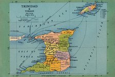 'Trinidad & Tobago Map', c1940s. Creator: Unknown.