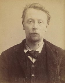 Hébert. Georges, Henri. 27 (ou 29) ans, né à Bayeux (Calvados). Menuisier. Anarchiste. 23/..., 1892. Creator: Alphonse Bertillon.