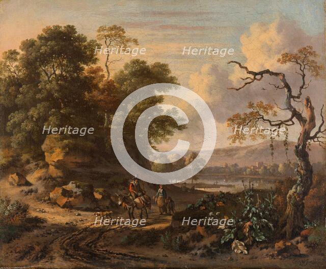 Landscape with a Man Riding a Donkey, 1655-1684. Creator: Jan Wijnants.
