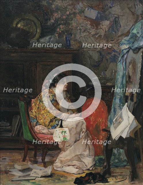 A model in the artist's studio. Artist: Palmaroli y Gónzalez, Vicente (1834-1896)