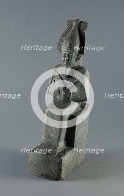 Statuette of the God Osiris Seated, Egypt, Late Period, Dynasty 26-31 (664-332 BCE). Creator: Unknown.