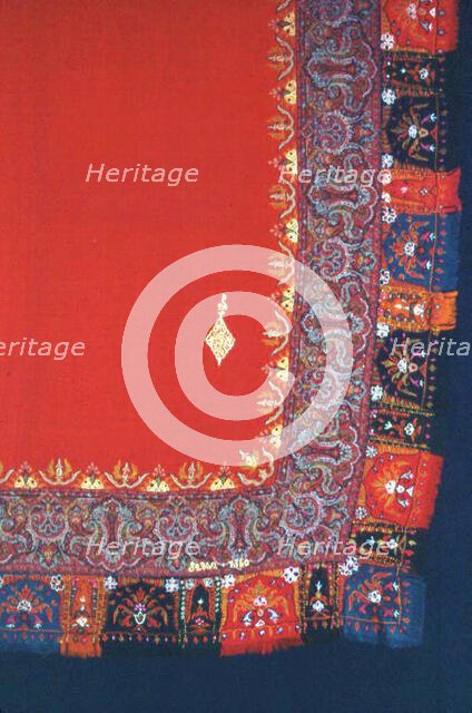 Square Shawl (Turnover), Paisley, 1801/50. Creator: Unknown.