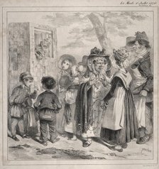 Voyez-vous ma Chère! cest la police qui fait jouer ces polichinels là, pour détourner..., 1840. Creator: Clémente Pruche (French, 1831-1870).