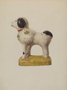 Chalkware Dog, c. 1940. Creator: Zabelle Missirian.