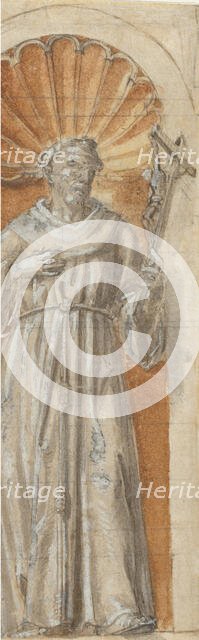 Standing Franciscan Saint in a Niche, 1650-1700. Creator: Anon.