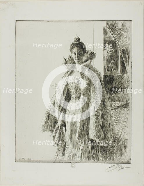 H. R. H. Princess Ingeborg of Sweden I, 1900. Creator: Anders Leonard Zorn.