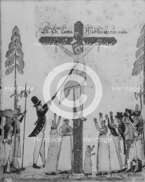 Drawing of the Crucifixion, ca. 1800. Creator: Unknown.