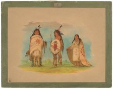 Three Riccarree Indians, 1861. Creator: George Catlin.