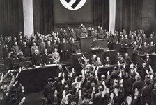 Chancellor Adolf Hitler making a speech before the Reichstag, Berlin, 17th May 1933. Artist: Unknown