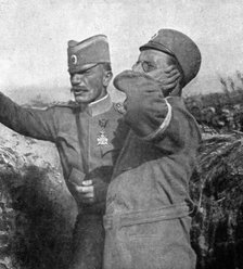 'Les vainqueurs Serbes de la Tcherna et de Monastir; le voivode Givoin Michitch, le..., 1916. Creator: Vladimir Betzitch.