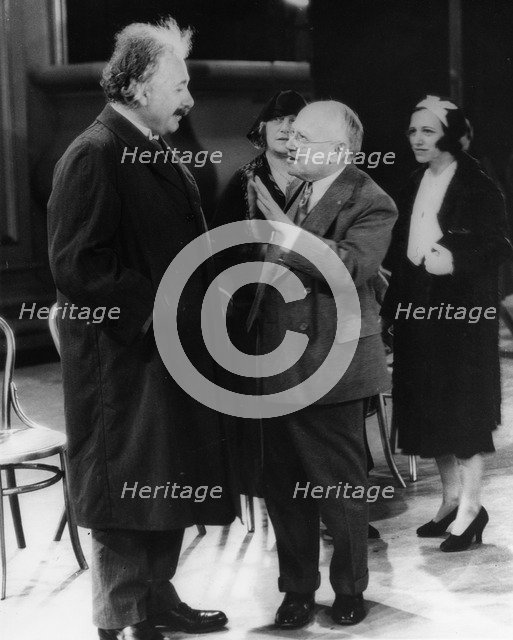 Albert Einstein (1879-1955) with Carl Laemmle (1867-1939), movie mogul, 1931. Artist: Unknown