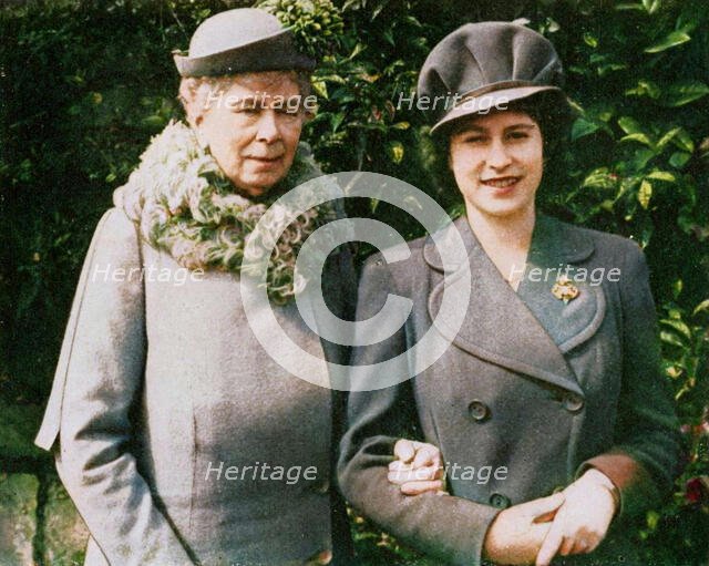 Queen Mary with Princess Elizabeth, April 1944, (1951).  Creator: Unknown.