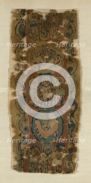 Fragment (Border), Egypt, Roman period (30 B.C.- 641 A.D.)/ Arab period (641-969), 7th/8th cent. Creator: Unknown.