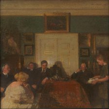 A Party in the Artist's Home, 1915. Creator: Julius Paulsen.