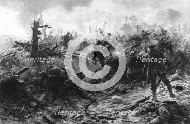'Les Corps a Corps du "Devils Wood"; Les Anglais enlevent a la Baionnette..., 1916 (1924) Creator: Unknown.