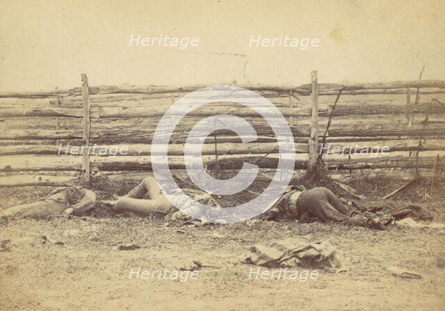 View in the Field, On the West Side of the Hagerstown Road, After the Battle of Antietam, ..., 1862. Creator: Alexander Gardner.