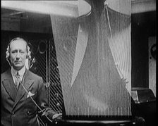 A Wireless Radio Aerial Spinning as Guglielmo Marconi Attempts to Receive a Signal, 1922. Creator: British Pathe Ltd.