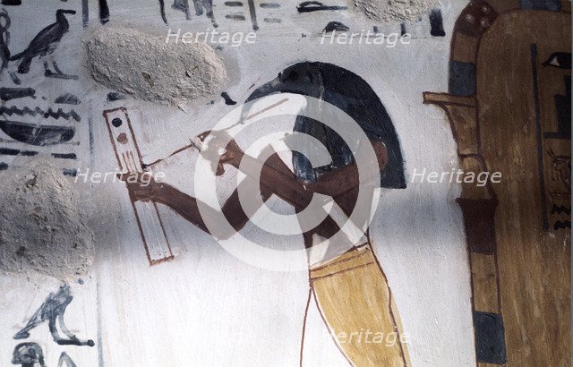 Ibis-headed god Thoth, secretary to the gods and patron of scribes, Ancient Egyptian. Artist: Unknown