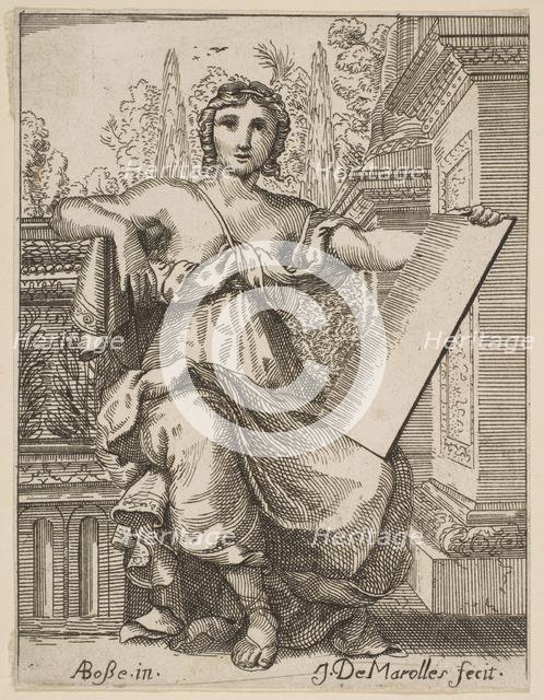 Seated Woman Holding a Tablet, late 17th, mid 18th century. Creator: Possibly by Jean Antoine de Maroulles (Messina 1674-1726 Paris).