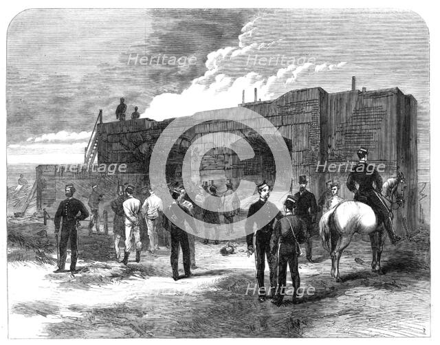 Artillery experiments with granite casemates at Shoeburyness, 1865. Creator: Unknown.