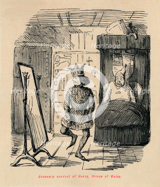 'Unseemly conduct of Henry, Prince of Wales', c1860, (c1860). Artist: John Leech.