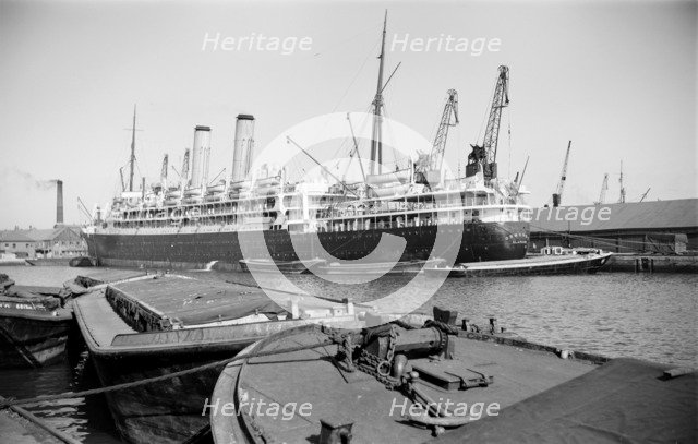 The passenger liner 'Ormonde' in Tilbury Docks, Essex, c19945-c1965. Artist: SW Rawlings