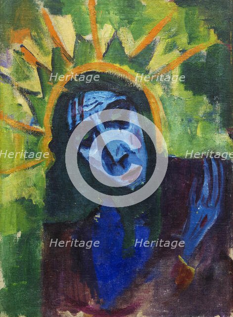 Christ head, 1913-1914. Creator: Stenner, Hermann (1891-1914).