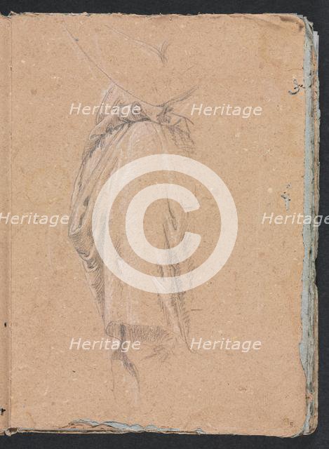 Verona Sketchbook: Drapery study with elbow (page 5), 1760. Creator: Francesco Lorenzi (Italian, 1723-1787).