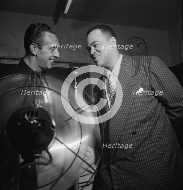 Portrait of Arnett Cobb and Symphony Sid, WHOM, New York, N.Y., 1946. Creator: William Paul Gottlieb.
