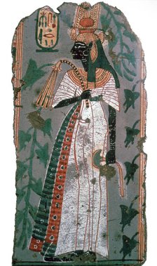 Egytian wall-painting of queen Ahmose-Nefertari, 16th century BC Artist: Unknown