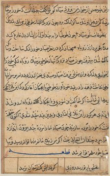 Page from Tales of a Parrot (Tuti-nama): text page, c. 1560. Creator: Unknown.