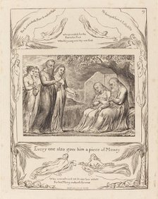 Job Accepting Charity, 1825. Creator: William Blake.
