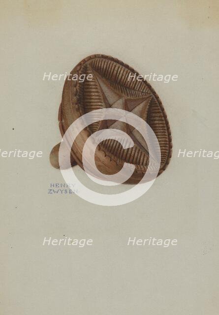 Pa. German Butter Mold, c. 1941. Creator: Henry Zwysen.