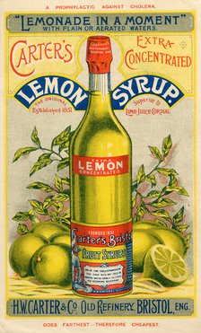 Carter’s Lemon Syrup, 19th century. Artist: Unknown