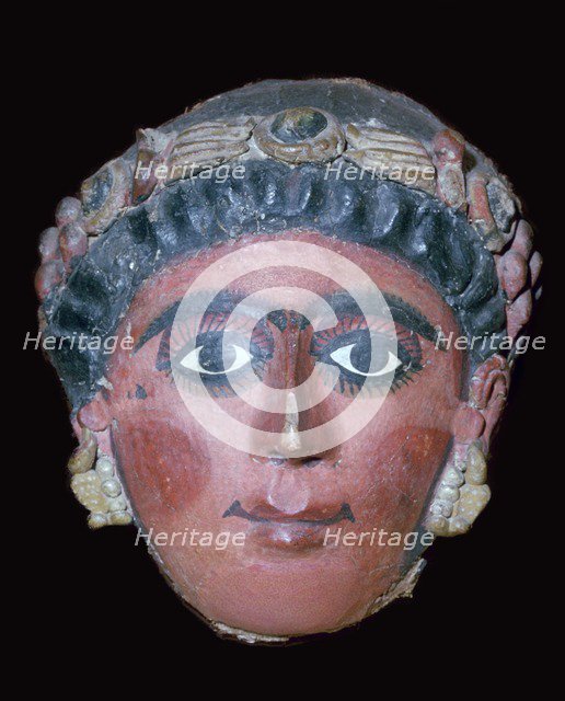 Egyptian painted funerary mask, 2nd century BC. Artist: Unknown