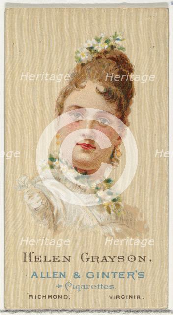Helen Grayson, from World's Beauties, Series 2 (N27) for Allen & Ginter Cigarettes, 1888., 1888. Creator: Allen & Ginter.
