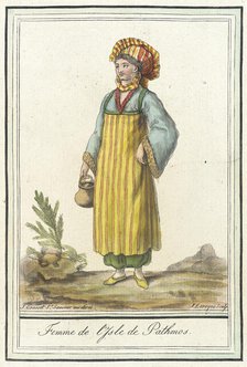 Costumes de Différents Pays, 'Femme de l'Isle de Pathmos', c1797. Creators: Jacques Grasset de Saint-Sauveur, LF Labrousse.