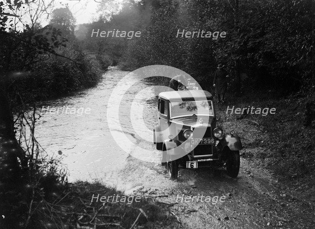 Morris Major of A Negal competing in the JCC Lynton Trial, 1932. Artist: Bill Brunell.