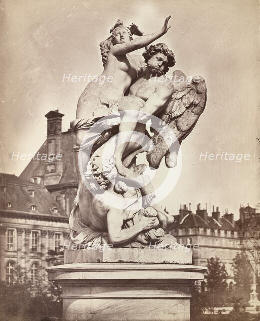 Statue des Tuileries: G. Marsy et A. Flamen: Borée enlevant Orythie, 1859. Creator: Charles Nègre.